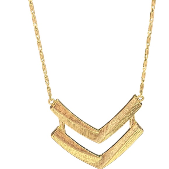 Banana Republic Double Chevron Gold Tone Necklace - Picture 2 of 3